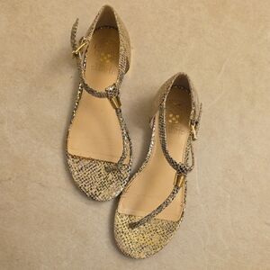Vince Camuto Gold Snakeskin Sandals